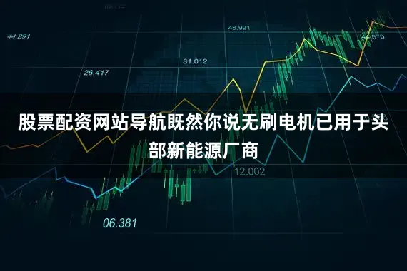 股票配资网站导航既然你说无刷电机已用于头部新能源厂商